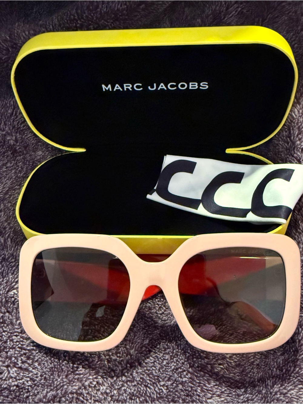 Marc Jacobs Pale Pink Oversized Square Sunglasses